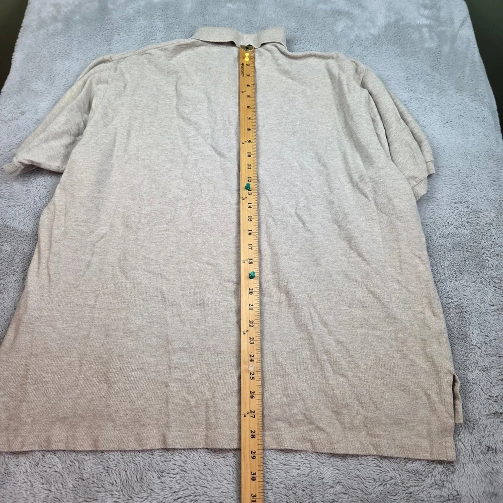 Polo Ralph Lauren Polo Shirt Mens XXL Short Sleeve Pique Pony Logo Tan Heather